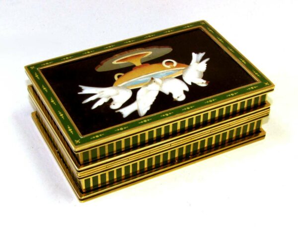 Table Box Doves in Delicious Mosaic Semiprecious Stones and Sterling Silver Salimbeni - Image 9