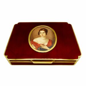 Box enamel Sterling Silver miniature Portrait of mysterious Pauline Borghese Bonaparte Salimbeni