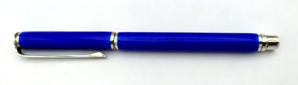 Salimbeni Ballpoint Pen in Sterling Silver with translucent fired Enamel on Guilloche oain Image 1 1 scaled