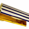 Cigarette Case Two-Color Enamel Stripes Blue and White - Image 3