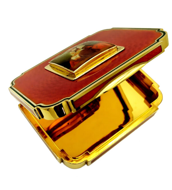 Table Box Red Art Nouveau, Hand-Painted on Mother-of-pearl Miniature - Image 7