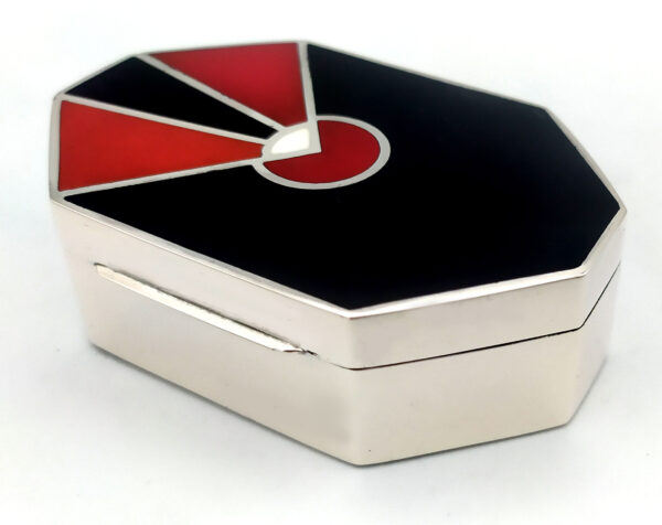 Snuff box Art Deco design Sterling Silver Salimbeni 2