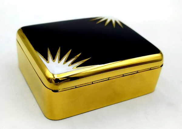 Table Box Art Deco Black and White Enamel Salimbeni - Image 4