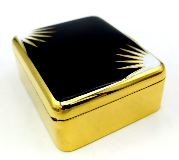 Table Box Art Deco Black and White Enamel Salimbeni - Image 5