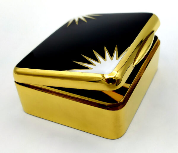 Table Box Art Deco Black and White Enamel Salimbeni - Image 6