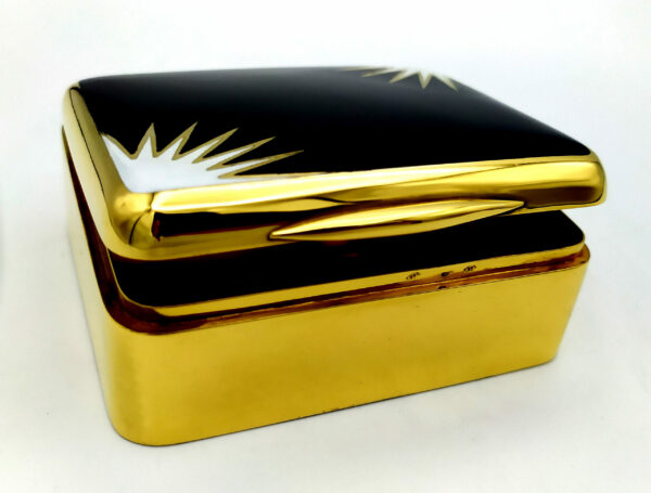 Table Box Art Deco Black and White Enamel Salimbeni - Image 7