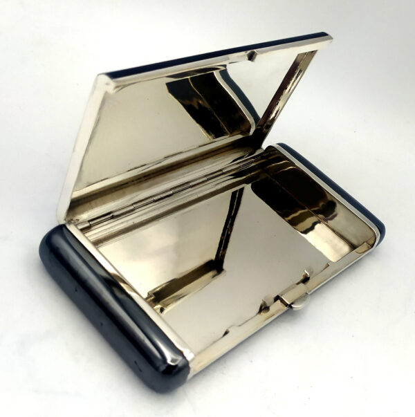 Cigarette Case black lines and hematite stone Sterling Silver Salimbeni - Image 4