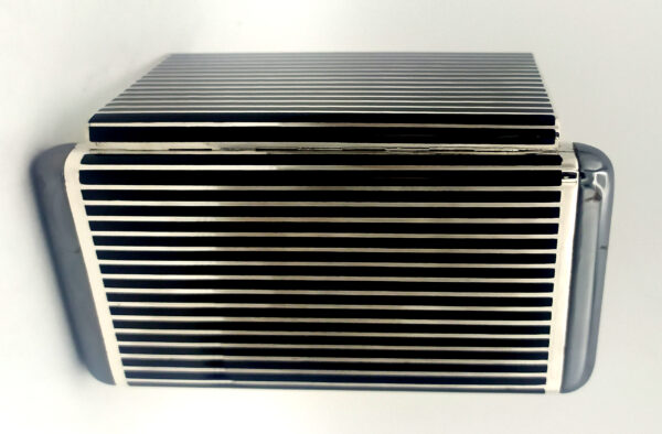 Cigarette Case black lines and hematite stone Sterling Silver Salimbeni - Image 6
