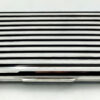 Cigarette Case fired Enamel stripes in Art Deco style Sterling Silver Salimbeni - Image 2