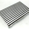 Cigarette Case fired Enamel stripes in Art Deco style Sterling Silver Salimbeni - Image 3