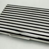 Cigarette Case fired Enamel stripes in Art Deco style Sterling Silver Salimbeni - Image 7