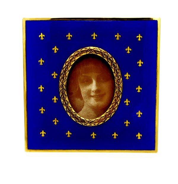 Photo Frame Blue Enamel and pure Gold "Paillons" Salimbeni - Image 5