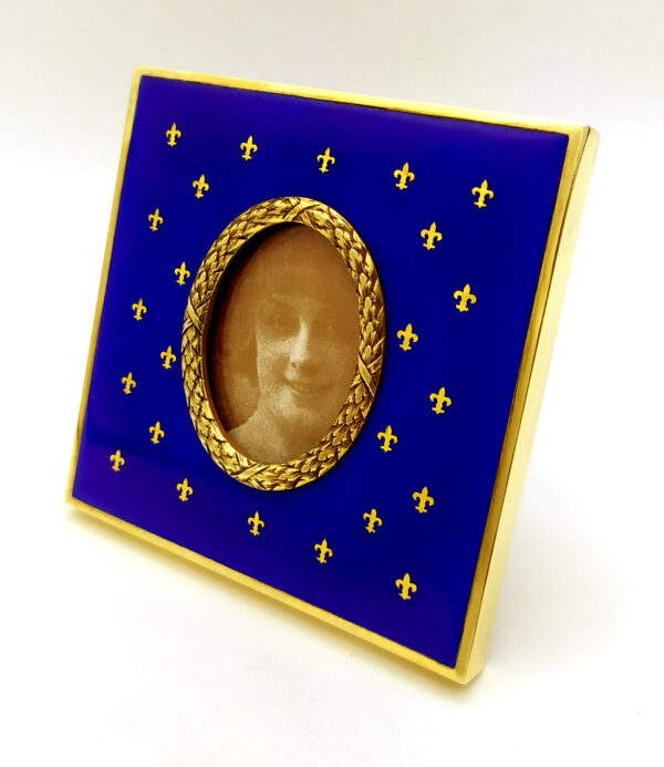 Photo Frame Blue Enamel and pure Gold "Paillons" Salimbeni - Image 6