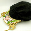 Salimbeni Art Nouveau black satin evening bag with enameled silver zip - Image 7
