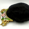 Salimbeni Art Nouveau black satin evening bag with enameled silver zip - Image 2