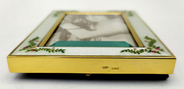Photo Frame enamel fired on guilloche and hand-painted miniature Sterling Silver - Image 8