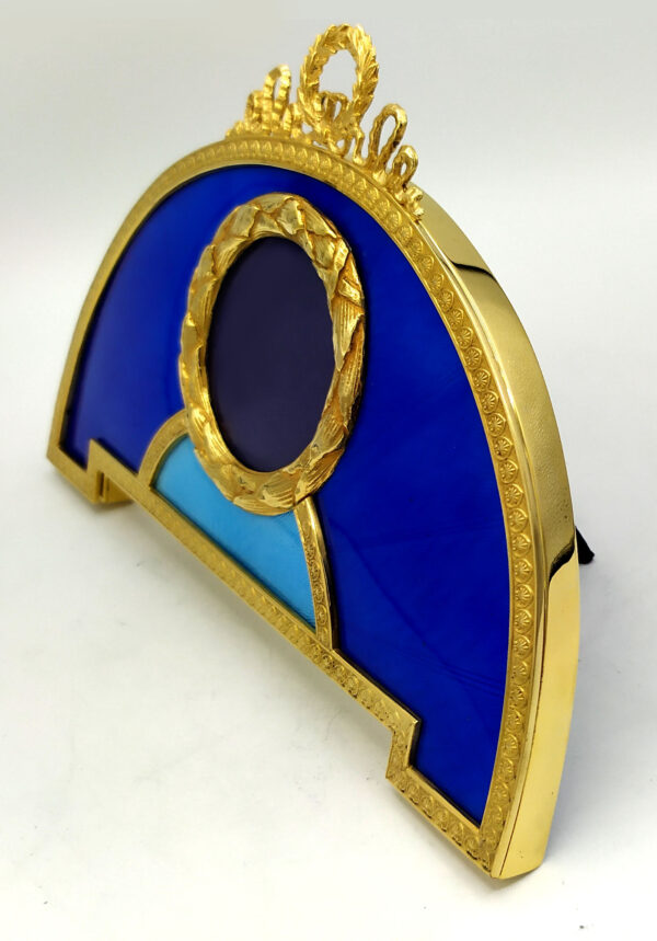 Picture Frame Fan-shaped blue and sky enamel Sterling Silver Salimbeni - Image 2