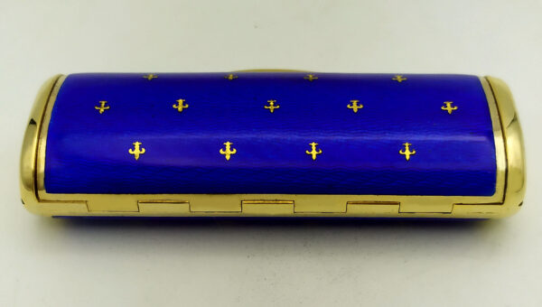 Cigarette Case small Sterling Silver Gold Paillons Lilies of France Salimbeni - Image 4